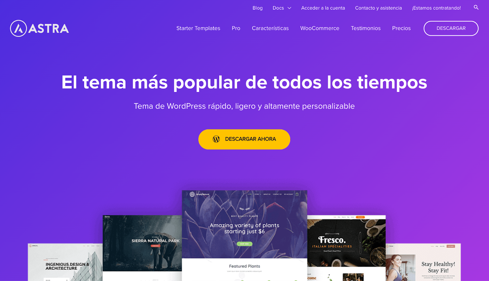 Tema Astra para WP