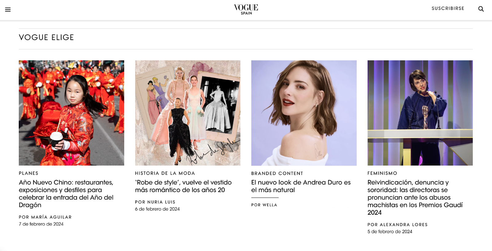 Sitio web de Vogue
